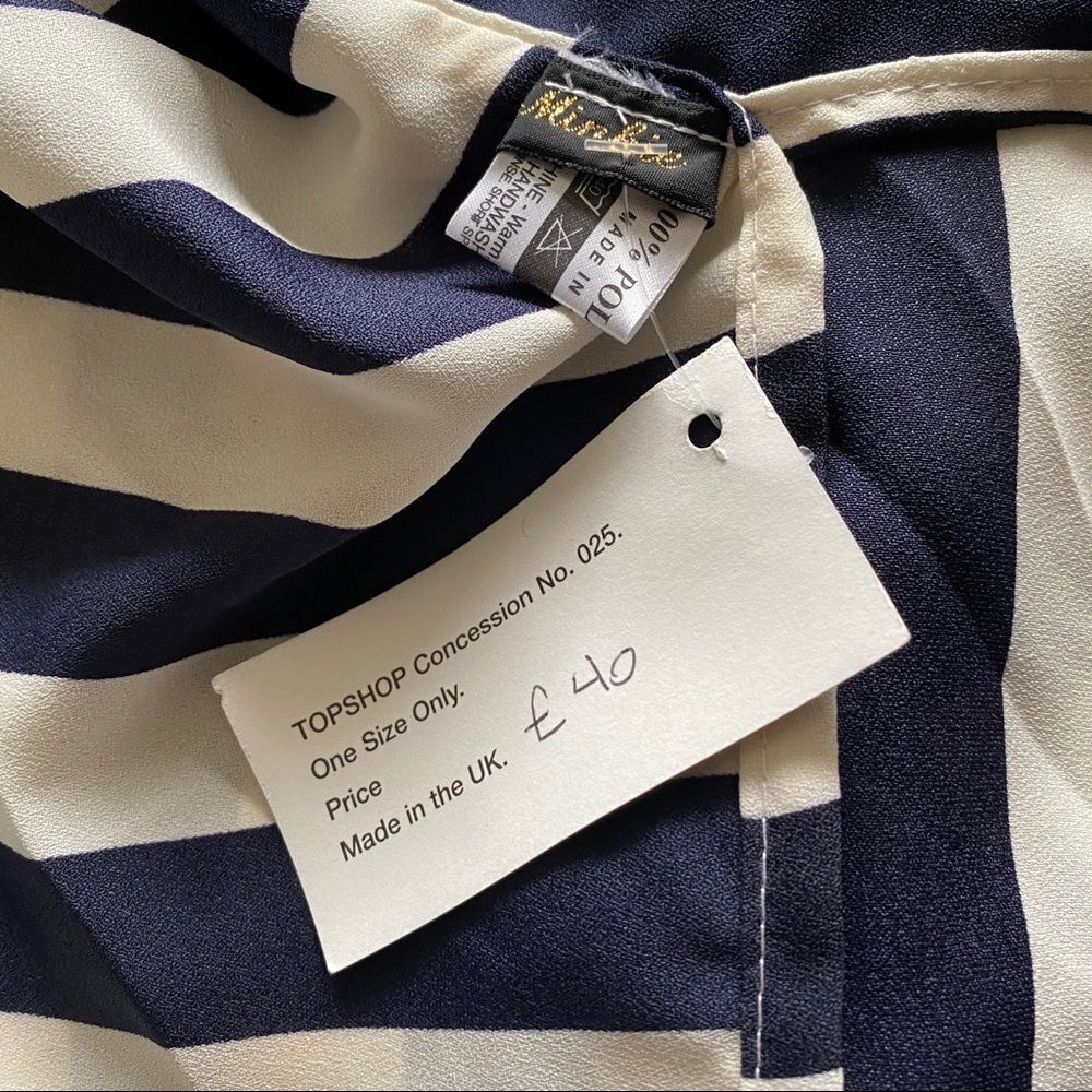 NWT Minkie Y2K blue white strips open back tunic OS - Picture 10 of 12